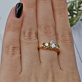 14k Yellow Gold Three-Stone Engagement ring featured 2.00ct TCW