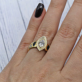 14k Yellow Gold Cocktail ring featured 1.00ct TCW Diamonds