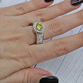 White Gold Cocktail Ring features Center Round cut Citrine w/ 1.50ct of TCW DIA