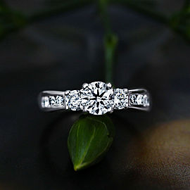 14k White Gold Engagement Ring features 1.75 ct of Diamonds