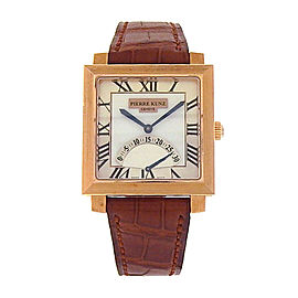 Pierre Kunz Spirit of Challenge 18k Rose Gold Brown Leather Quartz Silv