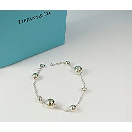 Tiffany & Co. Hammered Picasso Graduated Bead Bracelet Silver