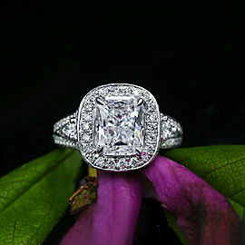 White Gold with 6.00ct Radiant Engagement Ring