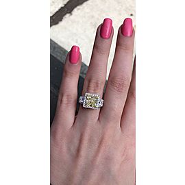 White Platinum with Center 3.00ct. Fancy Light Yellow Engagement Ring