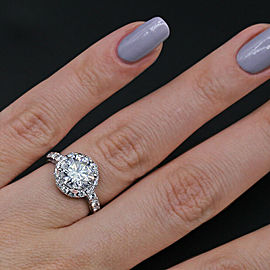 14k White Gold Engagement Ring features 2.70ct. Total Diamonds