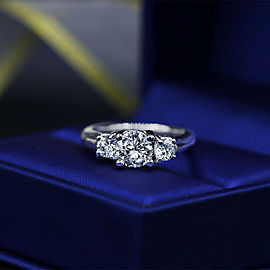 14k White Gold Engagement Ring with 1.50ct. Total Diamonds