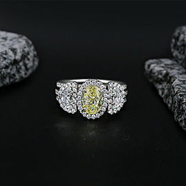 Amazing Platinum Cocktail Ring featured with 3.50ct. Total Carat Weight Diamonds