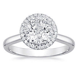 Round Halo Cluster Engagement Ring with 0.35ct. of Total Diamond Weight