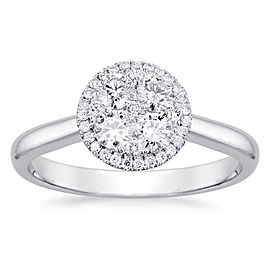 Round Halo Cluster Engagement Ring with 0.25ct. of Total Diamond Weight