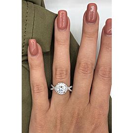 GIA Certified 14k White Gold Engagement Ring with 2.24ct. Diamonds