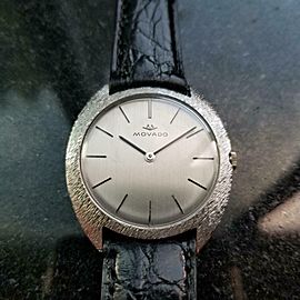 MOVADO Men's 18k White Gold Manual-Wind Dress Watch, c.1960s Swiss Vintage MA144