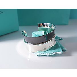 Tiffany & Co 1837 Wide Cuff in Titanium & Silver NEW and RETIRED retail $1750