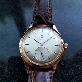 Men's 18k Rose Gold Omega 17J Bumper Automatic, c.1944 Vintage Swiss Luxury LV30