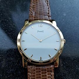 Men's Piaget 18K Solid Gold Midsize Dancer Quartz Dress Watch, c.1990s LV590TAN