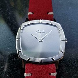 Men's 18k White Gold Piaget cal.12P1 Automatic Dress Watch c1970s Swiss LV861RED