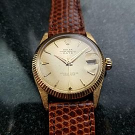 ROLEX 18k Gold Oyster Date Unisex 6627 Auto c.1962 Swiss Vintage Pre-Owned LV884