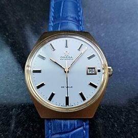 Men's Omega Vintage Gold-Capped DeVille Date Automatic, c.1970s Swiss AL16BLU