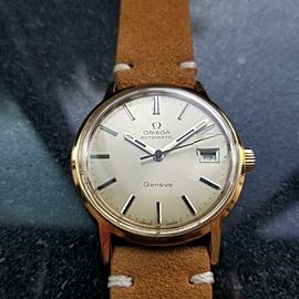 Men's Omega Geneve Gold-Capped Automatic w/Date, c.1970s Swiss Vintage R1335TAN