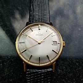 Men's Omega Gold-Capped 162.009 Date Automatic, c.1963 Pre-owned Vintage MX30BLK