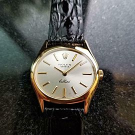 Ladies Rolex Cellini Geneve Ref.3802 27mm 18k Gold Manual-Wind, c.1970s LV873BLK