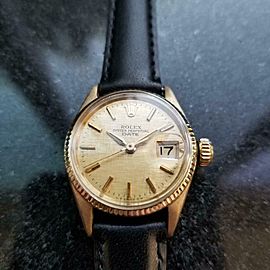 Ladies Rolex Oyster Perpetual Date Ref.6516 25mm 18k Gold Automatic 1960s LV859