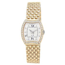 Bedat & Co No.3 18k Yellow Gold Diamonds Quartz Silver Ladies Watch