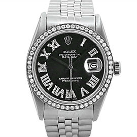 Men's Rolex Oyster Perpetual Datejust 36, Steel, Dark rhodium Diamond dial, 1601