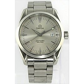 OMEGA SEAMASTER AQUA TERRA 2518.30 SILVER SWISS QUARTZ MIDSIZE MENS LUXURY WATCH