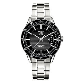 TAG HEUER CARRERA WV211N.BA0787 MEN'S AUTOMATIC BLACK STEEL LUXURY DATE WATCH