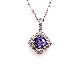 Diamond Sapphire Necklace 2.32 TCW 18k Gold Women Certified $4,950 921152