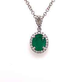 Diamond Emerald Necklace 18k Gold 3.70 TCW Italy Certified