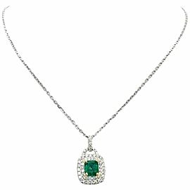 Diamond Emerald Necklace 18k Gold 1.95 TCW Italy Certified