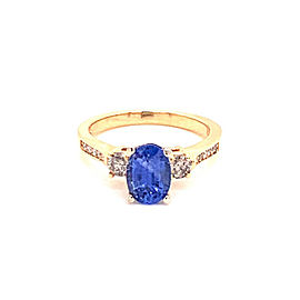 Diamond Blue Sapphire Ring 14k Gold 1.67 TCW Women Certified $4,950 915310