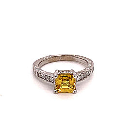 Diamond Yellow Sapphire Ring 14k Gold 1.66 TCW Women Certified $3,990 915184