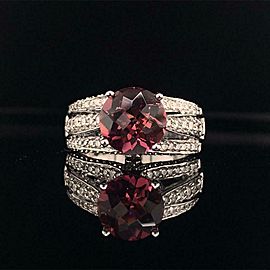 Diamond Tourmaline Rubellite Ring 14k Gold 3.65TCW Women Certified $4,950 913505