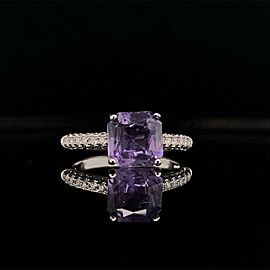 Purple Sapphire Diamond Ring 18k Gold Women 1.724 TCW Certified $3,950 913136