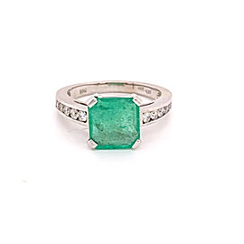 Diamond Emerald Ring 14k Gold 2.55 TCW Women Certified $3,800 912292