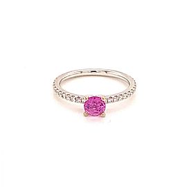 Diamond Tourmaline Rubellite Ring 18k Gold 1.04TCW Women Certified