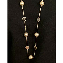 South Sea Pearl Quartz Necklace 14k Gold 14.6 mm