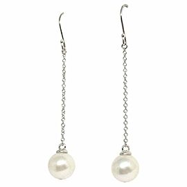 Akoya Pearl Drop Earrings14k Gold Women 9.3 mm Certified $780 721023