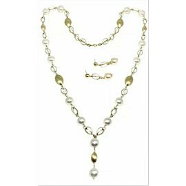 Akoya Pearl Necklace Earrings Set 9.8 mm 25.5" 14k Gold Certified $9,500 715357