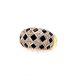 Diamond Sapphire Ring 14k Gold 2.14 TCW Checkerboard Certified $2,850 606974