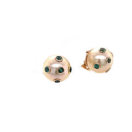 South Sea Pearl Emerald Earrings 18k Gold Certified $5,950 011911