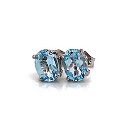 Aquamarine Earrings 14 KT White Gold 1.50 TCW Certified $1,290 017934