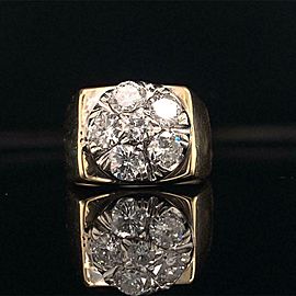 Diamond Ring Unisex 14 KT 1.10 CT Certified $5,950 018203