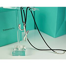 Tiffany & Co. Peretti HUGE XL Alphabet Letter Y Pendant Necklace Adj Silk Cord