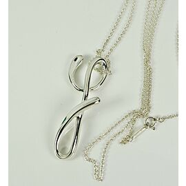 Tiffany & Co. Elsa Peretti HUGE Silver XL Alphabet Letter Y Pendant Necklace