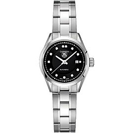 TAG HEUER LADIES CARRERA WV2410.BA0793 AUTOMATIC DIAMOND BLACK SWISS STEEL WATCH