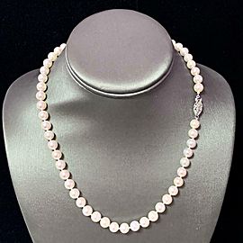 Akoya Pearl Necklace 14k White Gold 18" 7.5 mm Certified $3,490 110698