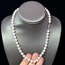 Akoya Pearl Necklace 14k White Gold 18" 8 mm Certified $3,990 110697